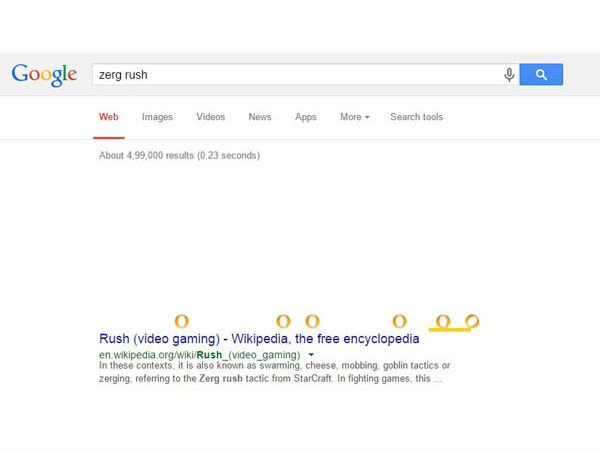 గూగుల్ సెర్చ్ ఇంజన్ బాక్స్లో ‘Zerg Rush'