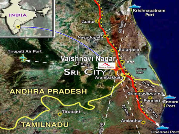 శ్రీ సిటీకి సంబంధించిన మ్యాప్