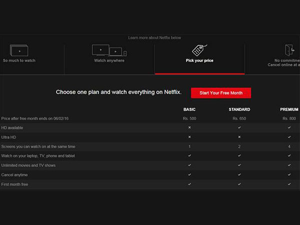 భారత్లో Netflix సర్వీసులు ప్రారంభం, మొదటి నెల ఉచితం