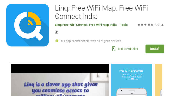 Linq: Free WiFi Map, Free WiFi Connect India