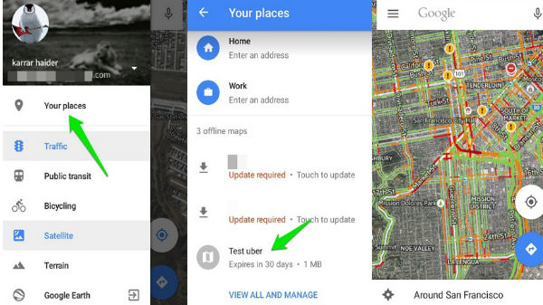 Offline maps :