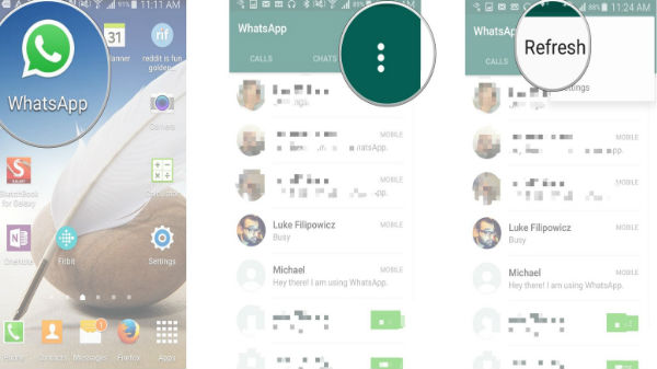 To refresh your contact list:
