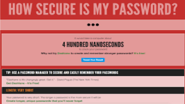 హౌ సెక్యూర్ ఈజ్ మై పాస్వర్డ్ (How Secure is My Password)