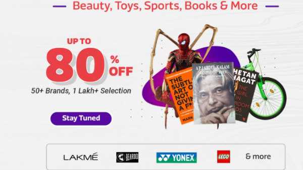 బ్యూటీ,టాయ్స్, మరియు బుక్స్ పై 80% డిస్కౌంట్