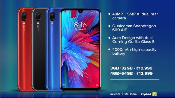 Redmi నోట్7S ధరలు :