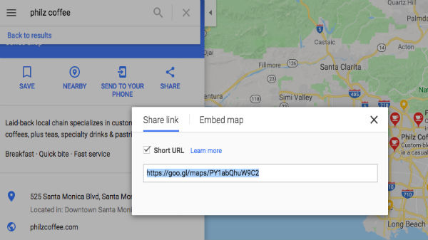 short name and URL