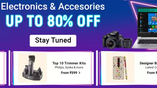 ఎలక్ట్రానిక్స్ మరియు ఉపకరణాలపై 80% వరకు తగ్గింపు.