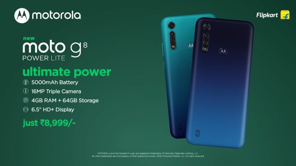 మోటో G8 పవర్ లైట్ 5000mAh బ్యాటరీ, 4G కనెక్టివిటీ