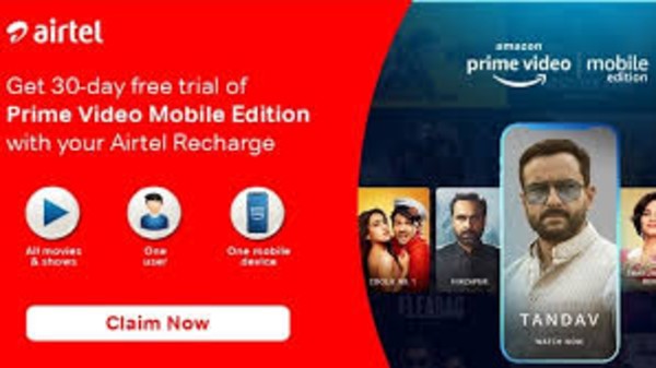 ఎయిర్టెల్ - ప్రైమ్ వీడియో మొబైల్ ఎడిషన్ ట్రయల్ ఆఫర్
