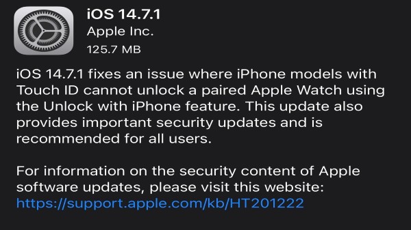 Apple IOS 14.7.1 సరికొత్త అప్డేట్!! వెంటనే డౌన్లోడ్ చేసుకోండి.... Apple IOS 14.7.1 సరికొత్త అప్డేట్!! వెంటనే డౌన్లోడ్ చేసుకోండి....
