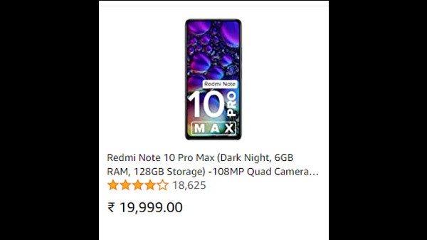 Redmi Note 10 Pro Max (Dark Night, 6GB RAM, 128GB Storage)
