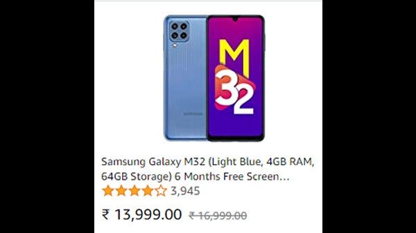 Samsung Galaxy M32 (Black, 4GB RAM, 64GB Storage)