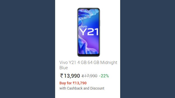 Vivo Y21 4 GB 64 GB Midnight Blue