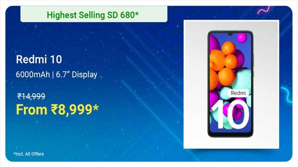 REDMI 10 ఫీచర్లు, స్పెసిఫికేషన్లు (డీప్ ఓషియన్ బ్లాక్):